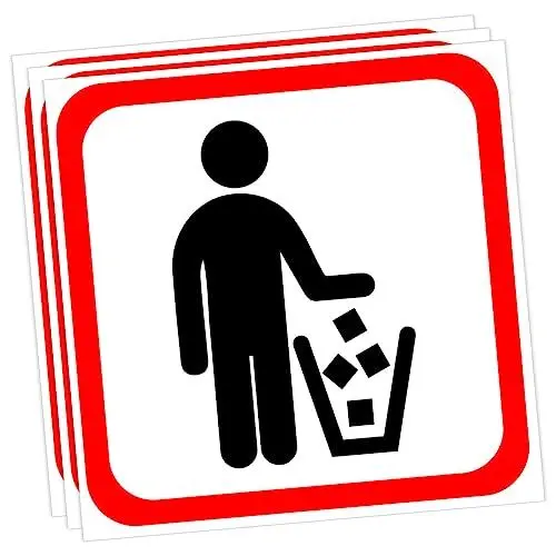 Produktbild: 3st Selbstklebende Mülletiketten Warnschild Aufkleber Für Papierkörbe Wand-müllaufkleber Aufkleber Für Gartenabfälle Recycling-aufkleber Mülleimer Pvc Papierkorb Büro