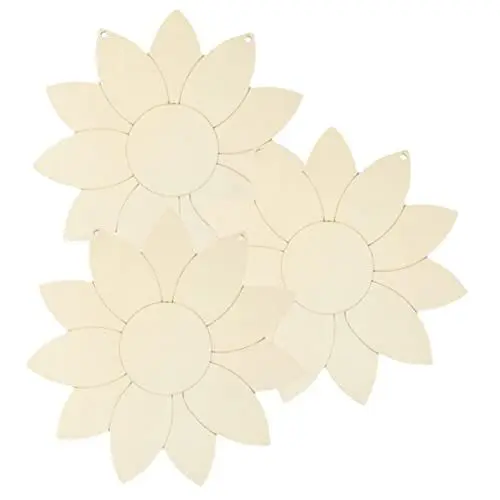 Produktbild: 3st Sonnenblumenchips Osterschmuck Aus Holz Hölzerner Sonnenblumenausschnitt Unfertige Sonnenblume Aus Holz Holzschilder Zum Basteln Holzschild Papier Geschnitten Graffiti