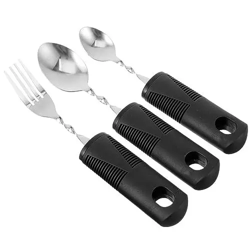 Produktbild: 3-Teiliges Adaptives Utensilien-Löffel- -Set Biegsames Besteck Für Ältere Menschen Abgewinkeltes Besteck-Utensil Gewichtetes Besteck Für Erwachsene Ältere Menschen Mit