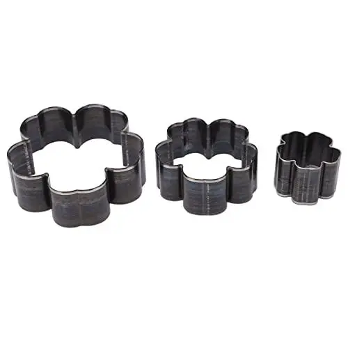 Produktbild: Topyond 3-teiliges Blumenschneider-Set aus legiertem Stahl, prägnantes 1,2-Zoll-2-Zoll-2,8-Zoll-Hohlstanzwerkzeug für handgefertigte Lederwaren
