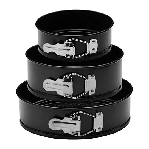Produktbild: 3-teiliges Käsekuchenform-Antihaft-Springform-Set, 8,74 X 2,48 Zoll, 7,09 X 2,56 Zoll, 4,92 X 1,97 Zoll, Rundes Kuchenformen-Set mit Abnehmbarem