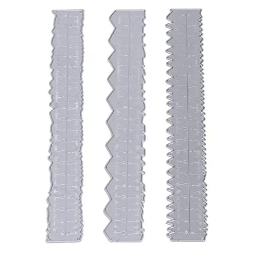 Produktbild: 3-teiliges Lineal mit unregelmäßigen Kanten, Karbonstahl-Papierreißlineal, Kartenherstellungszubehör, Prägestempel, Cutter für die Kartenherstellung, Scrapbooking, Basteldekoration