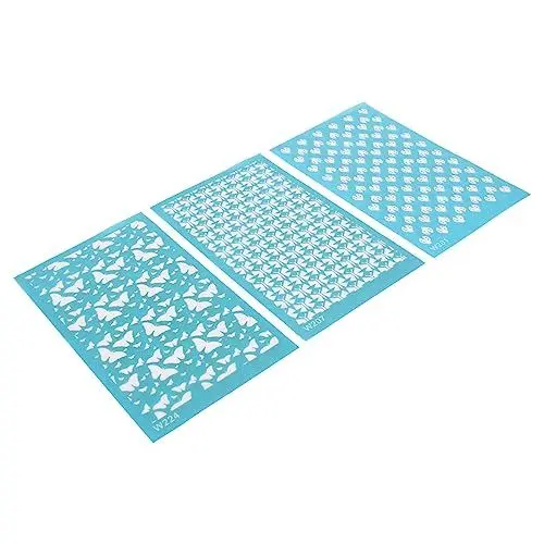 Produktbild: 3-teiliges Siebdruck-Schablonen für Polymer-Ton, Wiederverwendbares Siebdruck-Set für die Schmuckherstellung, Ton-Ohrringe-Dekoration, Schmuck-Ohrringe-Druckvorlagen, (201, 207,