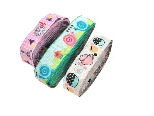 Produktbild: 3x Webband/m Gewebeband DIY Ripsband Borte Bordüre Kind Schnecke Reise Cupcake Boot 3