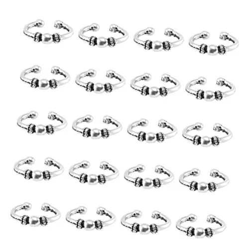 Produktbild: 4 20 Stück Zopf Haarnadel Spiralförmige Haarperlen Haarmanschetten Zöpfe Haarschmuck Zopfringe Haarmanschetten Für Dreads Verdrehte Haarringe Haargeflecht Perlen Zopfclip Silver Ipetboom