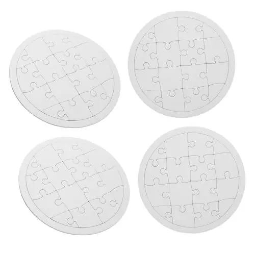 Produktbild: BCOATH Sie die Kreativität. 4er-Pack Leere Puzzleteile mit Kreisen für den künstlerischen Ausdruck von Kindern