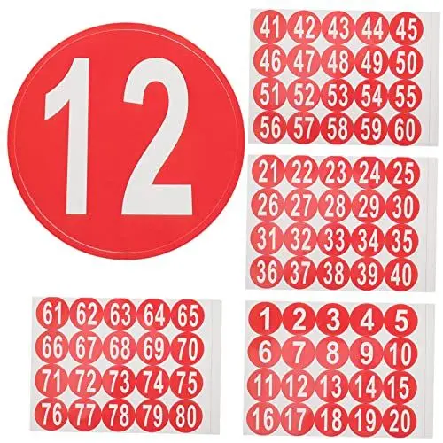 Produktbild: BCOATH 4blätter Selbstklebende Nummernaufkleber Markierungssticker Zur Klassifizierung Und Organisation Für Lager Und Klassenzimmer