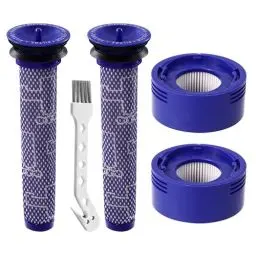 Produktbild: 4 Filters HEPA als Ersatz verwendet Dyson V8 V7 Filter, 2 Nachfilter und 2 Vorfilter anwendbar auf Dyson V7 V8,1 Reinigungsbürste. Dyson V8 Filter ersatzteile können die luft effektiv