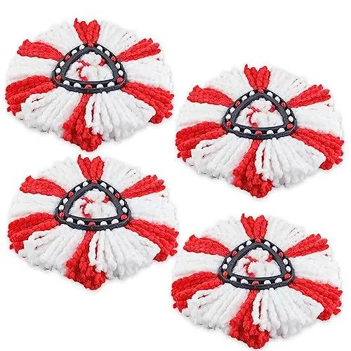 Produktbild: 4 Mikrofaser Wischmop Ersatzkopf für Vileda Turbo Mop Wischmopp Ersatzbezug Kompatibel mit Vileda EasyWring Spin Mop und Clean Turbo BodenwischerMop