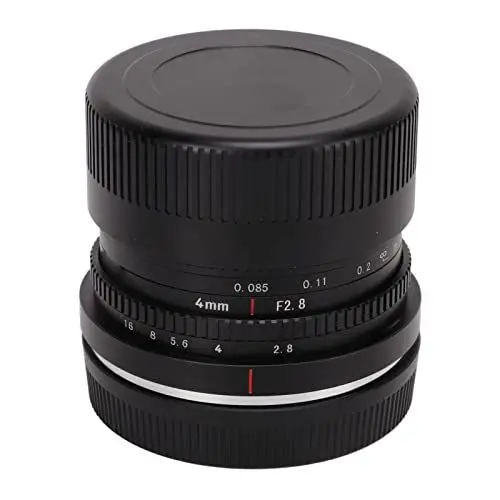 Produktbild: 4 Mm F2,8 Kreisförmiges Fischaugenobjektiv, Lange Schärfentiefe, 225-Grad-Fischaugenobjektiv, Gute Haptik, mit Abdeckung für E-Mount-Kamera