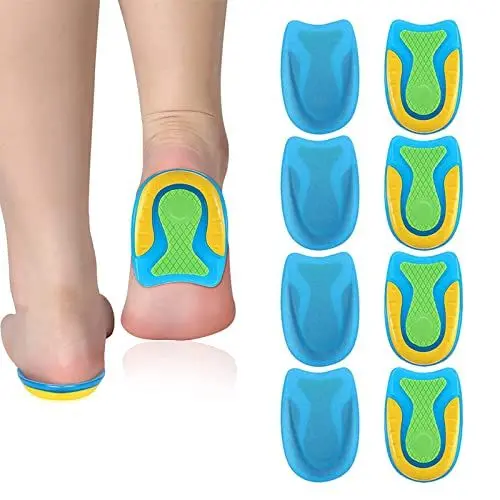 Produktbild: 4 Paare Fersensporn Einlagen, Fersenkissen, Fersen Gelkissen, Fersensporn Einlagen, Orthopädische Geleinlagen, Gel Einlegesohlen zur Linderung von Plantarfasziitis, Fersensporn und Achillesschmerzen