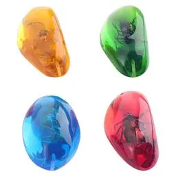 Produktbild: 4 Pcs Bernstein Insekt Proben Handwerk Insekt Bienenwachs Anhänger DIY Schmuck Zubehör Bernstein mit Insekten Proben Steine für für Halskette Ohrringe Machen Zu Hause