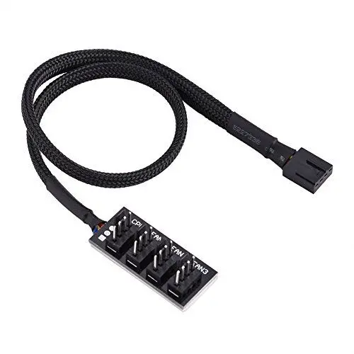 Produktbild: 4 Pin PWM Fan Hub, PC CPU Lüfter Hub, Computer CPU Case Fan, Power Multi Splitter, Connector Cable Adapter, für 12V Computer, 3 Pin, 4 Pin Fan