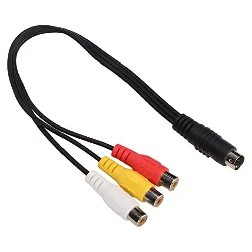 Produktbild: 4 Pin S-Video Bis 3 AV-Kabel für TV, PC, Computer Projektor, Doppel Abschirmung Rot Gelb Weiß Video Adapter Kabel, 1,0 Ft