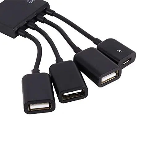 Produktbild: Micro-USB-OTG-Host-Hub-Anschluss, Micro-USB-OTG-Host-Hub-Adapter, Funktioniert Multifunktional und Gleichzeitig Tragbar für Büro und Innenbereich