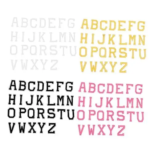 Produktbild: STOBOK Robuste Bestickte Buchstaben-aufnäher Zum Aufbügeln 4 Sets Alphabet-applikationen für Die Reparatur Von Kleidung Heim-nähflicken