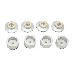 Produktbild: 4 Sätze Lautsprecher-Isolationsfüße, Aluminium-Lautsprecher-Spikes-Basispolster, rutschfeste Stoßdämpfer-Fußrasten für Subwoofer für CD-Player-Plattenspieler, Belastung 99,2 Lb