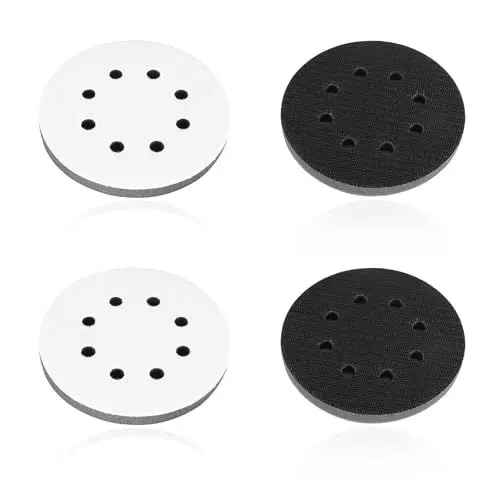 Produktbild: 4 Stk Schleiftellerschoner, Softauflage 8 Loch aus Schaum Schlagfest Schwamm Interface Pad Ersatzkissen Pad für Polierteller Schleifpapier Exzenterschleifer 125mm Klett