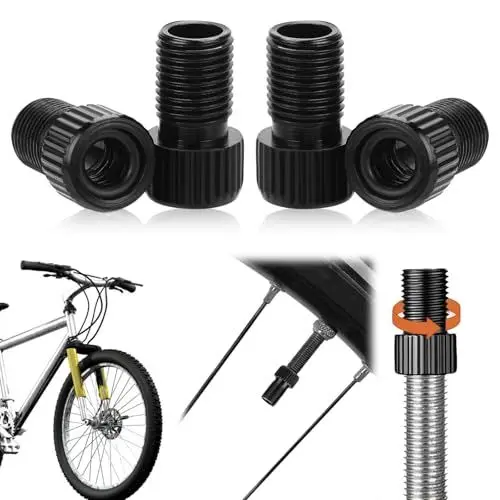 Produktbild: 4 StüCk Fahrrad Ventil Adapter, Fahrrad Ventiladapter Ventil Adapter, Radventil, Adapter Blitzventil für FahrräDer, Mountainbikes, DreiräDer (Schwarz)