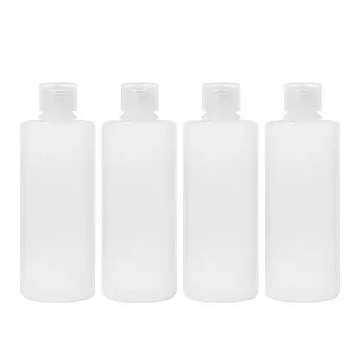 Produktbild: 4 Stück 200 ml Reiseflaschen zum befüllen,nachfüllbare Quetschflasche mit Klappverschluss, transparente Kunststoff-Flaschen für Make-up, Duschgel，Toilettenartikel，Flaschen für Reisen, Shampoo, Lotion