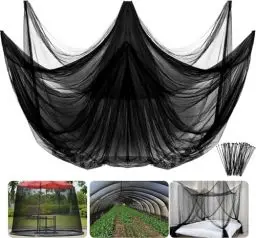 Produktbild: 4 Stück 3x1.7M Outdoor Moskitonetz - Feinmaschige Pflanzenschutznetz Schwarz -Gartennetz Gemüsenetz vor Insekten Vögel Mücke für Gemüse, Obst, Blumen, Pflanzenschutz