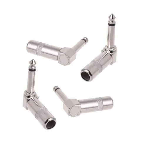 Produktbild: VICASKY Gitarrenkabelstecker 4er-pack Mono-gitarrenstecker Rechtwinkliger Audioadapter Für Lautsprecher Und Mikrofone