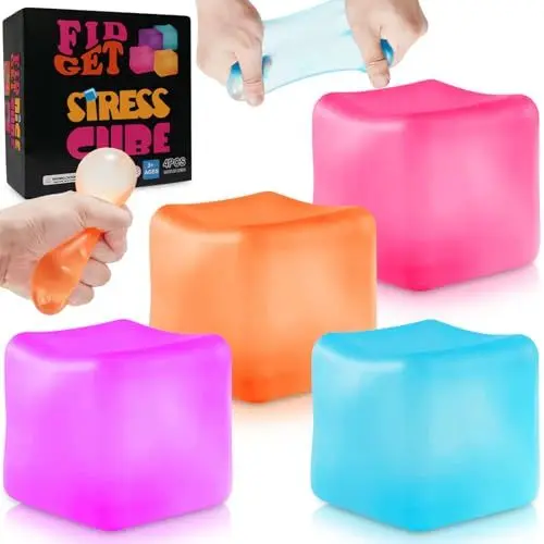 Produktbild: 4 Stück Antistressbälle, Schöne Farben Stressball, Fidget Cube Anti Stress Spielzeug, Sugar Ball Stress Ball Quetschball, Stressabbau Erwachsene und Stressball Kinder
