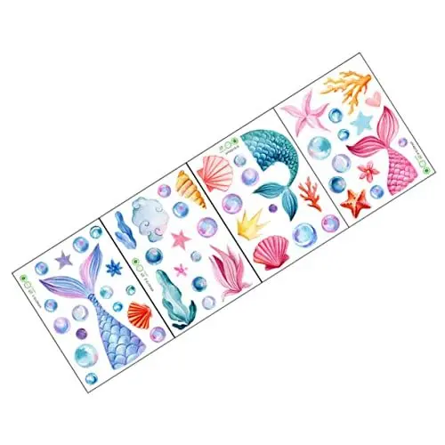 Produktbild: ifundom 4 Stück Aufkleber Meerjungfrau wanddekorationen -Dekor abnehmbare Wand Küstenwandschablonen Wohnkultur Wandtattoo Kinderzimmer Applikationen Hülse schmücken PVC