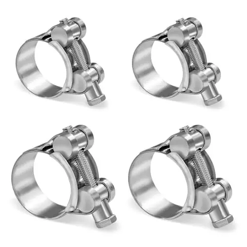Produktbild: 4 Stück Auspuffschelle 32-35 52-55mm, Motorrad Auspuff Schelle Bandbreite 20-22mm Rohrverbinder Rohrschellen Rohrschelle Rohrklemme Schlauchschellen Gelenkbolzenschelle Edelstahl