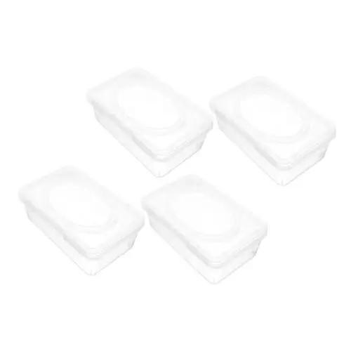 Produktbild: 4 Stück Box für Babytücher Taschentuchspenderbox Feuchttuchhalter babyzimmer zubehör feuchttuchspender Baby Füllung Pappschachtel Kunststoff-Box Feuchttücher Reisen Kiste abwischen