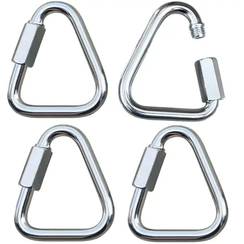 Produktbild: 4 Stück Edelstahl Delta Quick Link Karabinerverschluss Triangle Schraubverbinder Kettenverbinder Strapazierfähige Dreieckkarabiner,Schraubverschluss Karabiner