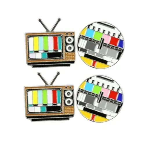 Produktbild: 4 Stück Frauen Broschen Kleines Geschenk Kostüm-requisiten-dekoration Broschennadeln Fräulein Fernsehen Fernsehgerät
