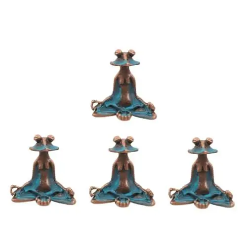 Produktbild: 4 Stück Frosch-räuchergefäß Räucherstäbchenhalter Für Aromatherapie Frosch-räucherstäbchenhalter Mini-froschfiguren Räucherstäbchenhalter Für Das Wohnzimmer Yoga-frösche Kupfer Garneck
