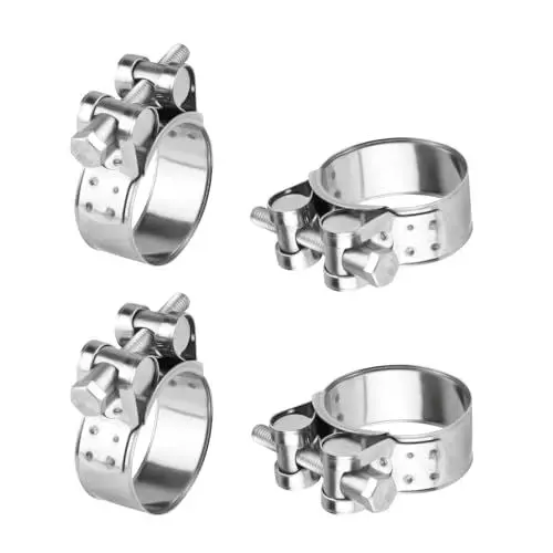 Produktbild: 4 Stück Gelenkbolzenschelle Edelstahl 304, Spannbereich 32-35mm Einstellbar Schlauchschellen, Rohrschelle, Spannbackenschellen, Edelstahl Auspuffschelle Gelenkbolzenschellen für Schellen