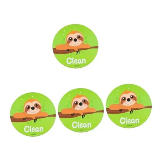 Produktbild: 4 Stück Geschirrspüler-Logo Spülmaschinentabs Spülmaschinen-Magnet-reinigungszeichen Geschirrspüler-Magnet Faultier-spülmaschinenmagnet Geschirrspüler Zubehör Möbel Magnetisch