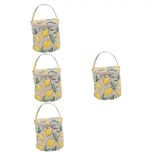 Produktbild: 4 Stück Gestrickte Aufbewahrungstasche Reisetaschen Organizer Tragetaschen Organizer Stricknadel Organizer Stricktasche Korb Projekte Strickwerkzeugtasche Nähtasche Häkel STOBOK