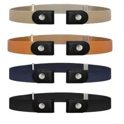 Produktbild: 4 Stück Gürtel Ohne Schnalle, Elastischer Gürtel Unsichtbarer Schnallenfreier Damengürtel Stretch Kindergürtel für Damen und Herren (4 Farben)