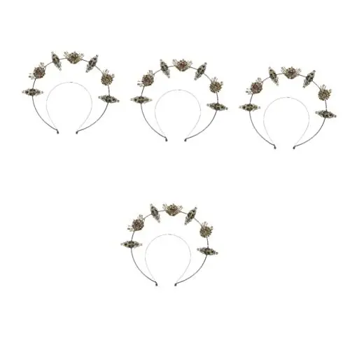 Produktbild: 4 Stück Halo-stirnband Unserer Lieben Frau Lorbeerblatt Tiara Göttin Stirnband -kopfschmuck Göttin Diademe Stirnband Der Römischen Königin Metall Haar Rom Braut