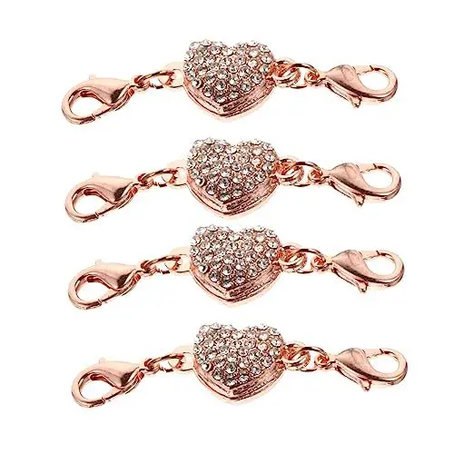 Produktbild: 4 Stück Halskette Verschluss edelstein schmucksteine gems Damen Halskette Silber Silberdekor eine Halskette Halsketten Armbandverschluss schmuck stecker Magnetschnalle Verlängerung