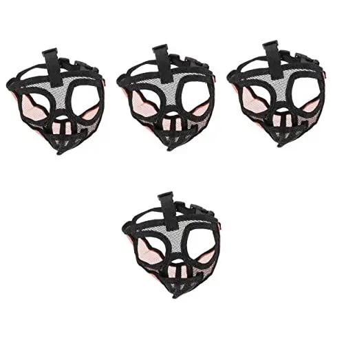 Produktbild: 4 Stück Haustier-mundmasken Welpe Schnauze Mesh-hundemasken Maulkorb Mit Kurzer Schnauze Anti-bell-Masken Hundemaulkorb Verhindert Das Beißen Mittlerer Hund PVC Bulldogge