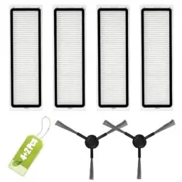 Produktbild: 4 Stück Hepa-Filter Kompatible mit Dreame L10s Ultra/L10 Ultra/L10s Pro/D10 Plus/Z10 Pro/S10/S10 PRO/S10 PLUS,2 Seitenbürsten Ersatzteile Zubehör für Dreame Staubsauger