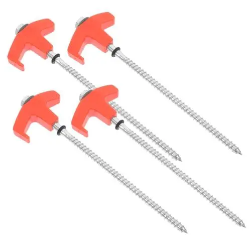 Produktbild: 4 Stück Heringe Metallpfähle Erdanker Für Schuppen Erdspieße Zur Befestigung Von Zelten Zelt Campingzubehör Pfähle Für Außendekorationen Zeltstangen Planenpfähle Verzinkt Orange Toddmomy