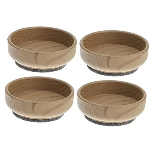 Produktbild: 4 Stück Holzmaserung Matten Haar floor Protector fußbodenschutzmatte Filzgleiter Stuhlbeinschoner Bodenmatten chair leg caps möbelfuss möbelschutz Rollen Möbelbeine Stiefel Plastik