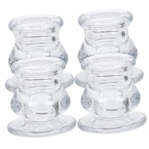 Produktbild: Alipis 4 Stück Kerzenhalter Aus Glas Dekorative Für Teelichter Für Ein Romantisches Abendessen Zu Hause Auf Dem Tisch Im Kerzen -kerzen