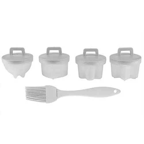 Produktbild: generic 4-teilige Kunststoff-Eierkocher-Kessel-Puddingform mit Ölpinsel, Kochgeschirr, Küchenzubehör