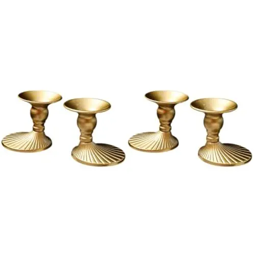 Produktbild: 4 Stück Leuchter Esstisch Dekor Osterkerzenhalter Hochzeitsmittelstücke Für Tische Hochzeitsdekoration Spitzkerzenhalter Kerzenständer Kerzenhalter Desktop-kerzenhalter Metall STOBAZA