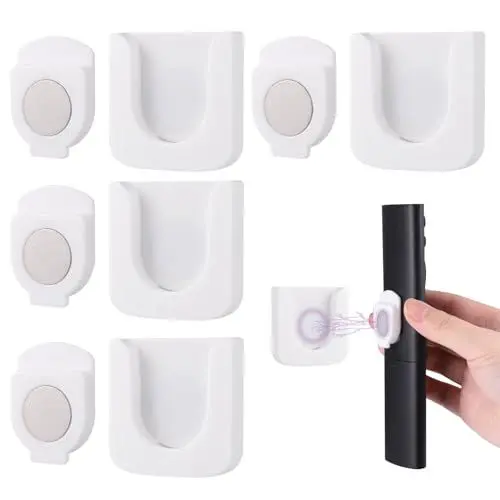 Produktbild: 4 Stück Magnetische Fernbedienungshalter, Starker Magnethalterung Wandhalterung Fernbedienung, Fernbedienung Halterung Wand für Zuhause Büro, Multifunktional Halterung für Fernbedienung Ladesteckdose