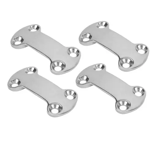 Produktbild: 4 Stück Marine Pad Augenplatte 25 Mm 304 Edelstahl Gürtel Nockenschnalle Platte 5,8 Mm Löcher für Segel-Zurrgurt Pad Augenzurr-Deckschlaufen