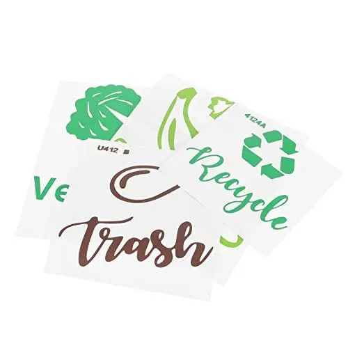 Produktbild: TOGEVAL Mülleimer-Etiketten-Aufkleber-Set 4-teilig Aufkleber für Recycling-Mülleimer für den Außenbereich zur Müllsortierung