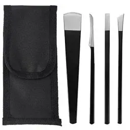 Produktbild: 4 Stück Pediküre Messer Kits, Professionelle Hornhauthobel Klingen aus Edelstahl Hornhautentferner, Pediküre Messer Abgestorbene Haut Maisfuß Fußfeile Raspel für Pediküre Fußpflege Werkzeuge